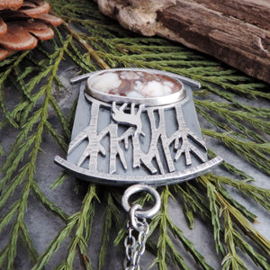 Deer in the Aspens Wild Horse Magnesite Necklace