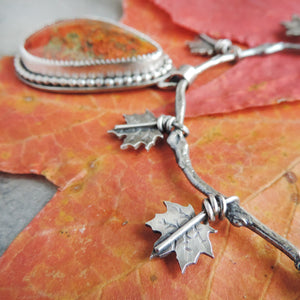 Maple Leaves Red Jasper Necklace