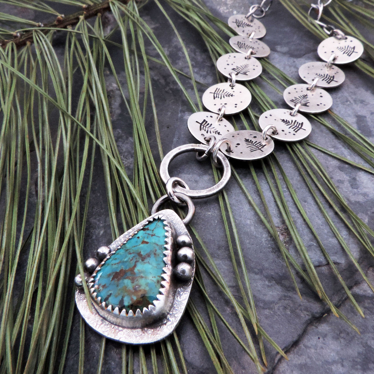 BH Fine Silver Necklace with Tyrone Turquoise