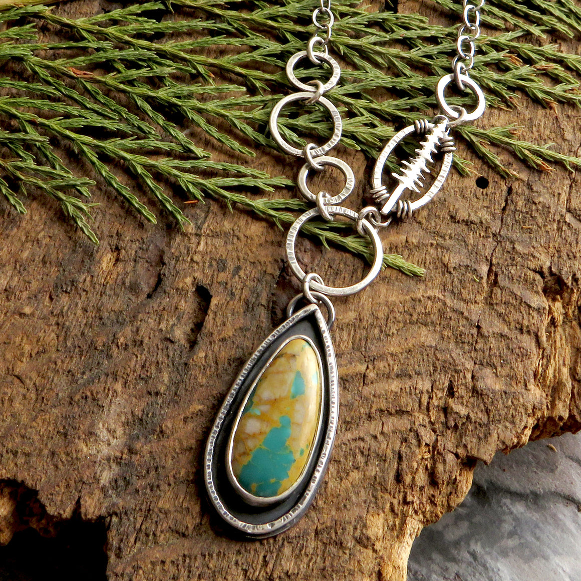 Royston Ribbon Turquoise Pine Tree Necklace