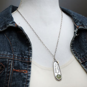 Tall Pine and Round Prehnite Necklace
