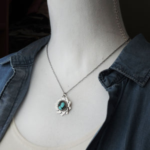Small Flower Pendant with Hubei Turquoise Center