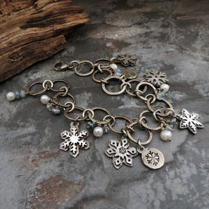 Silver Snowflake Charm Bracelet