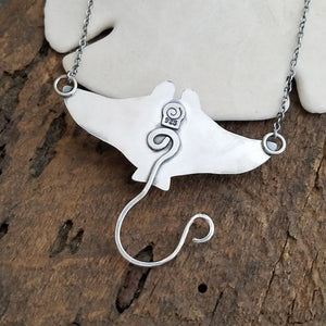 Stingray Pendant Necklace with Whitewater Turquoise
