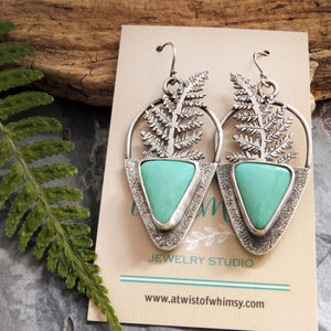 kingman turquoise fern earrings