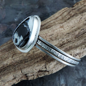 White Buffalo Turquoise Triple Band Cuff Bracelet