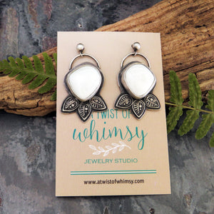 White Buffalo Turquoise Nature-Inspired Earrings