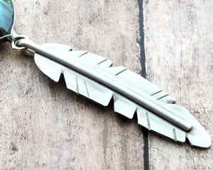 Labradorite Sterling Silver Feather Necklace