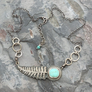 Fern Pendant with Kingman Turquoise Stone