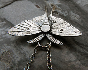 Sterling Silver Luna Moth Necklace