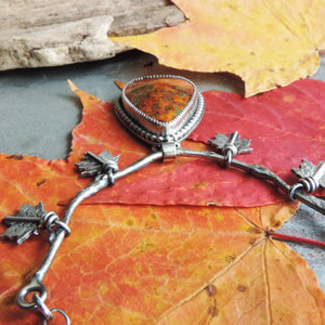 Maple Leaves Red Jasper Necklace