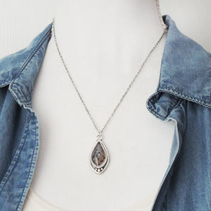Montana Agate Teardrop Pendant Necklace