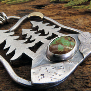 Trio of Pines Turquoise Pendant Necklace