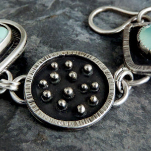 Poseidon Variscite and Aqua Chalcedony Link Bracelet