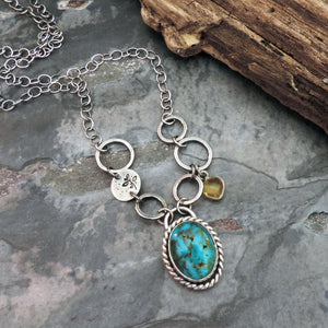 Sky Song Turquoise Necklace with Citrine Accent