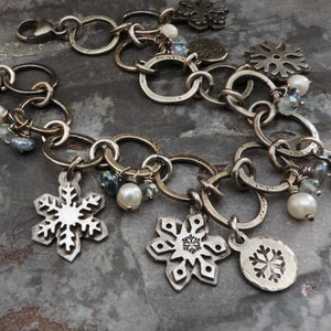 Silver Snowflake Charm Bracelet