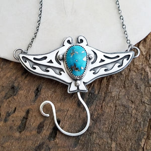 Stingray Pendant Necklace with Whitewater Turquoise