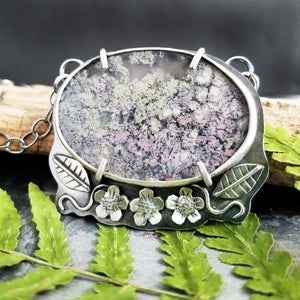 moss agate garden pendant