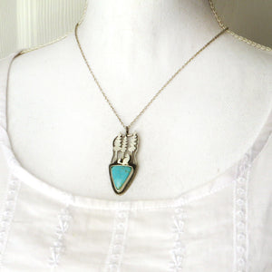 Fox in the Pine Trees Number 8 Turquoise Necklace