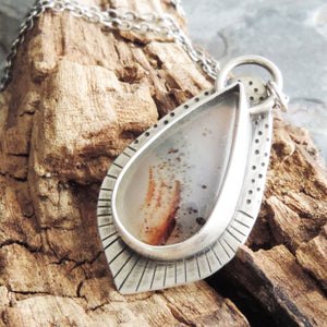 Montana Agate Textured Pendant Necklace