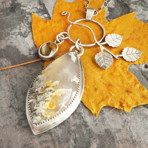 North Ridge Plume Agate and Citrine Aspens Necklace