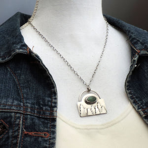 Pine Tree Forest with Sky Song Turquoise Necklace