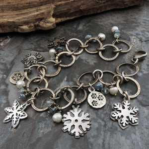 Silver Snowflake Charm Bracelet