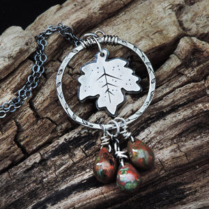 sterling silver maple leaf charm necklace