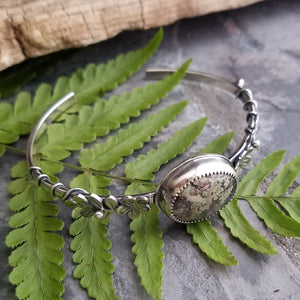Flower Garden Indonesian Moss Agate Cuff Bracelet